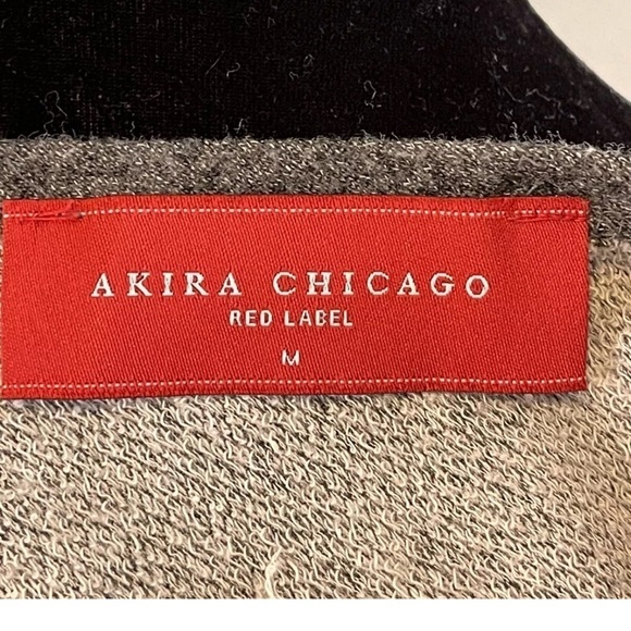 Turtleneck Sweater Akira Chicago M Top Red Label Exposed Back Crop Button Gray - Picture 8 of 8